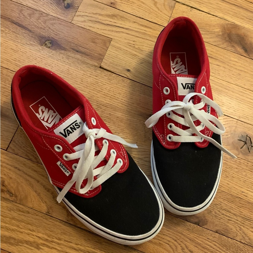 Vans Red and Black Canvas Shoes